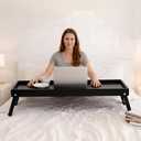 Geelin Extra Large 30.3 x 15 Inch Bamboo Bed Tray Table, Black