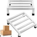MorningRo 2 Pack Dunnage Rack 13.8" Long x 13.8" Wide, 3.9" Height Stainless Steel Shelf 1000+ Pound Capacity Commercial Food Floor Rack for Restaurants Kitchens Garages and Vehicles