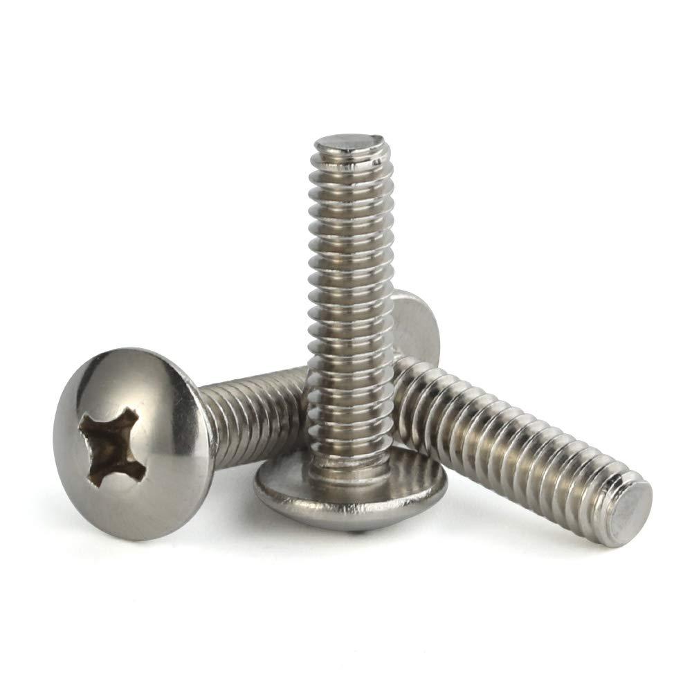 Mellewell M6-1.0 x 20mm Truss Head Machine Screws, Full Thread, 18-8 Stainless Steel, Quantity 25