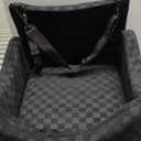 JOEJOY Elevated Dog Car Seat for Small/Medium Dogs up to 35 lbs, Memory Foam Booster Seat with Detachable Washable Cover, Travel-Safe Car Bed with Safety Belts & Storage Pockets, Black