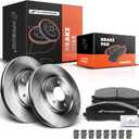 A-Premium 12.99 inch(330 mm) Front Vented Disc Brake Rotors + Ceramic Pads Kit Compatible with Select Chrysler, Dodge, Ram and Volkswagen Models - Town & Country, Grand Caravan, Journey, C/V, Routan