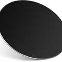 HONKID Metal Aluminum Mouse Pad, Thin Hard Mousepad, Double Sided Waterproof Fast and Accurate Control Mousepad for Laptop, Computer and PC, Office, Round Black (7.9L x 7.9W inches)