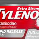 Tylenol Extra Strength Acetaminophen Rapid Release Gels, Extra Strength Pain Reliever & Fever Reducer, Gelcaps with Laser-Drilled Holes, 500 mg Acetaminophen, 100 ct (100 Count (Pack of 1))