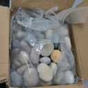 YISZM 40lbs Natural River Rocks, 3"-4" Premium Pebbles for Garden and Landscape Design, Hand-Picked Smooth Stones for Fish Tank, Flower Pots, Indoor Water Fountains, Pathways, Backyard