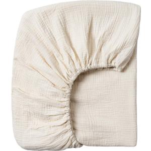 Meracorallo Muslin Crib Sheet, 100% Cotton Fitted Crib Sheet 28x52 Soft and Breathable Baby Boys Girls Cover for Standard Crib and Toddler Mattresses, Cream