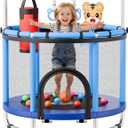  36" Trampoline for Kids with Enclosure Net & Safety Pad Adjustable Gymnastics Bar & Toys with ASTM CPC Certified Indoor/Outdoor Trampoline for Kids Age 3-12 + Birthday Gift