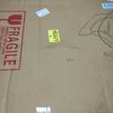 Honyee Morden Coffee Table, 42.5" x 28.5" x 16.1" Triangle Tempered Glass Top for Living Room, Color: Natural Wood