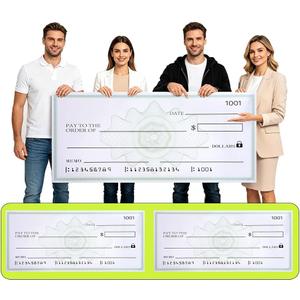 48 * 20 2 Pack Giant Extra Large Hard Oversized Checks for Presentations