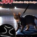 Cat Harness and Leash for Walking Escape Proof Soft Adjustable Cat Leash Breathable Comfortable Vest Easy to Wear Kitten Harness for Outdoor Travel (Black, M (13-18lb))