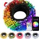 echosari Christmas String Lights, 200 LED 66Ft Color Changing Smart String Lights with App, Music Sync for Bedroom Party Trees Decor (Dark Green Wire)