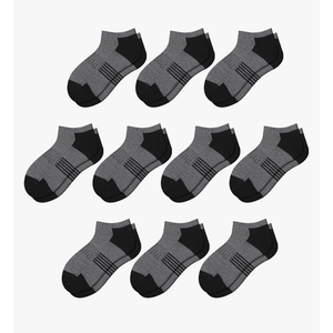 Comfoex 10 Pairs Boys Socks Low Cut Ankle Socks For Kids 8-10 4-6 6-8 Years Old Short Athletic Socks With Cushioned Sole
