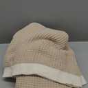 Amlie Home Chenille Throw Blanket, Soft Cozy Waffle Throw for Couch & Sofa, Warm Yet Lightweight, Breathable All-Season Throws for Women Men, Housewarming, Birthdays, 50"x60", Beige