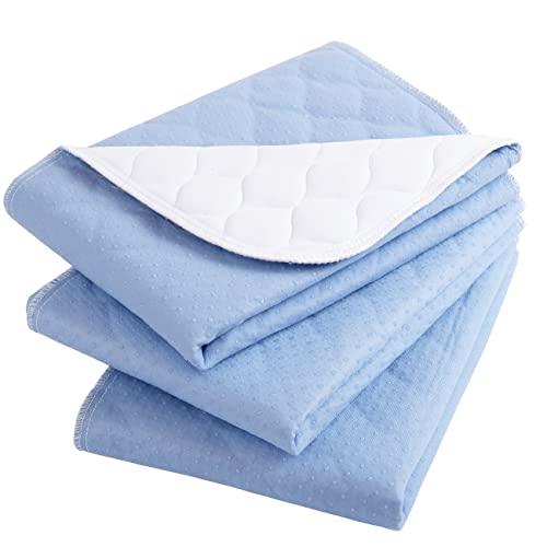 Waterproof Washable Incontinence Bed Pad,24"X28" (3 Pack),Reusable Absorbency Underpads Sheet Mattress Protector for Adults, Kids and Pets