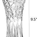 Dicunoy Set of 2 Glass Flower Vase, 9.5" Large Clear Flower Vases for Centerpieces, Modern Crystal Rose Vase, Heavy Duty Tall Cylinder Flared Vase with Heavy Base for Home, Living Room, Office