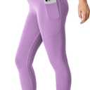 High Waisted Leggings for Women 25"/28" Inseam with Pockets Tummy Control Buttery Soft Yoga Pants (Purple)