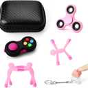 Fidget Pack, 6PCS Fidgets for Adults, Fidget Variety Pack for Classroom, Easter Basket Stuffers, Party Favors, Birthday Gifts, Stocking Stuffers (Pink)
