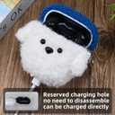 Plush Case Cover Compatible with Bose QuietComfort Earbuds II (2022) / Ultra (2023) Handmade Knitted Cartoon Creative Funny Cute Earbuds Headphone Cases (BG+Dark Blue,for Bose QC II&Ultra2023)