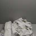 100% Blackout Linen 96 Inch Curtains 2 Panel Set for Bedroom, Modern Pinch Pleated Natural Linen Off Beige White Insulated Heavy Curtain 40 x 96 Inches Length Sliding Glass Door Room Darkening Drapes