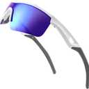 FEISEDY Kids Teens Baseball Polarized Sunglasses Sports TR90 Frame Boys Girls Cycling B2454 (White-blue)