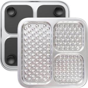 Stainless Steel Lick Mat for Dogs & Cats, Large Non-Slip Slow Feeder Pad with Suction Cups, Chew-Proof Dog Licking Mat for Anxiety Relief, Bathing & Grooming Time (1 Pack)