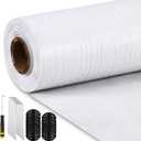 SmoothNovelty 3.2 oz 6 x 100 ft White Landscape Fabric Heavy Duty Weed Barrier Fabric Landscaping Woven UV Resistant Ground Cover with 40 Gaskets 40 Garden Stakes Pick Hook for Gardening Farming