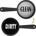 SOOOEC Dishwasher Clean Dirty Sign Magnet Free, Cute Pan Design Clean Dirty Sign Funny for Dishwasher with Removable Double Sided Sticker,NON- Magnetic