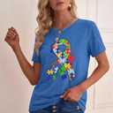 Be Like A Schwa It's Never Stressed Shirt Women Autism Awareness T Shirts Speech Therapy Dyslexia Tees Tops (Blue, XL)