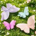 3D Hanging Butterfly Decorations, Butterfly Birthday Party Decorations, 4 Pcs Crepe Paper Butterfly Hanging Decorations for Girls, Women, Flower Garden Party Decorations