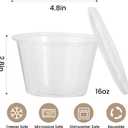 50Sets 16oz Deli Containers with Lids,1 Pint Plastic Food Soup Containers, Disposable To Go Bowls with Lids for Kitchen Campling Prep,Service,Storage Snack,Fruit,Meal,Freezer Microwave Safe