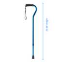 Medline Gel Grip Aluminum Cane with Offset Handle, Adjusts 29–38”, 300 lbs. Capacity, Blue — for Men & Women with Foot & Leg Injuries, Mobility, 1 Ct.