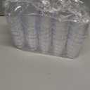 Zezzxu 50 Pack Mini Dessert Cups with Spoons, 2.2 oz Plastic Small Dessert Shotter Cups Slanted Appetizer Cups for Serving Mousse Pudding Triffle