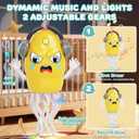 Dancing Squid Toy with Spray, Dancing Octopus Crawling Toys with Music and Lights, Electric Crawling Octopus Baby Toy, Tummy Time Squid Toys, Birthday Baby Gifts Christmas Stocking Stuffers (Yellow )