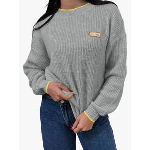 Saodimallsu Womens Sweaters Crew Neck Long Sleeve Knit Contrast Piping Stripe Lightweight Casual Fall Pullover Tops 2025
Size M