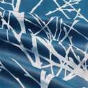 FMFUNCTEX 100% Blackout Curtains for Bedroom, Curtains 96 Inches Long Metallic Silver on Navy Blue Tree Branch Curtains for Living Room, Room Darkening Foil TreeThermal Insulated 2 Panels Grommet Top