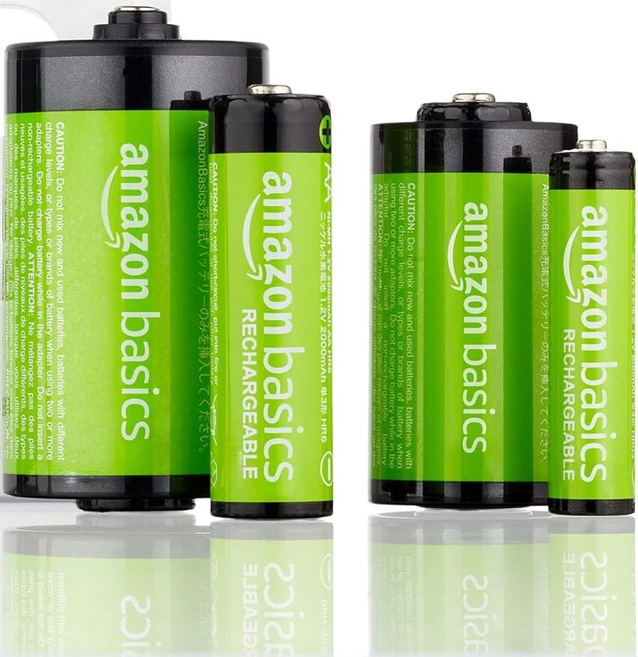 Amazon Basics 24-Pack Rechargeable AAA NiMH High-Capacity Batteries, 850 mAh, 1.2V, Recharge up to 500x Times, Pre-Charged
