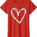 Girls Heart for Women Valentines Day Graphic T-Shirt M