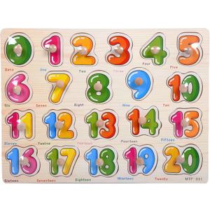 Numbers Puzzle Wooden for Toddlers 3+ Years Old - Montessori Number Learning Toy with Sorting Board & 123 Blocks - Preschool Educational Toy for Boys & Girls - Color & Counting Recognition