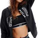 GAP Women's Logo Hoodie Hooded Full Zip Sweatshirt (Black, S)