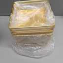 Dessert Table Risers Display Stands Food display Gold Metal Square Retail Pizza,Cupcake,Candy Stands Food Platter Tray,6x6 INCH,Set of 4