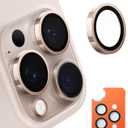 TORRAS 3-Year Ultimate Durability for iPhone 16 Pro Max/16 Pro Camera Lens Protector - 1:1 Invisible Fit & Ultra Clarity, Military-Grade 9H+ Aerospace Glass Anti-Scratch Easy Installation, Desert Titanium