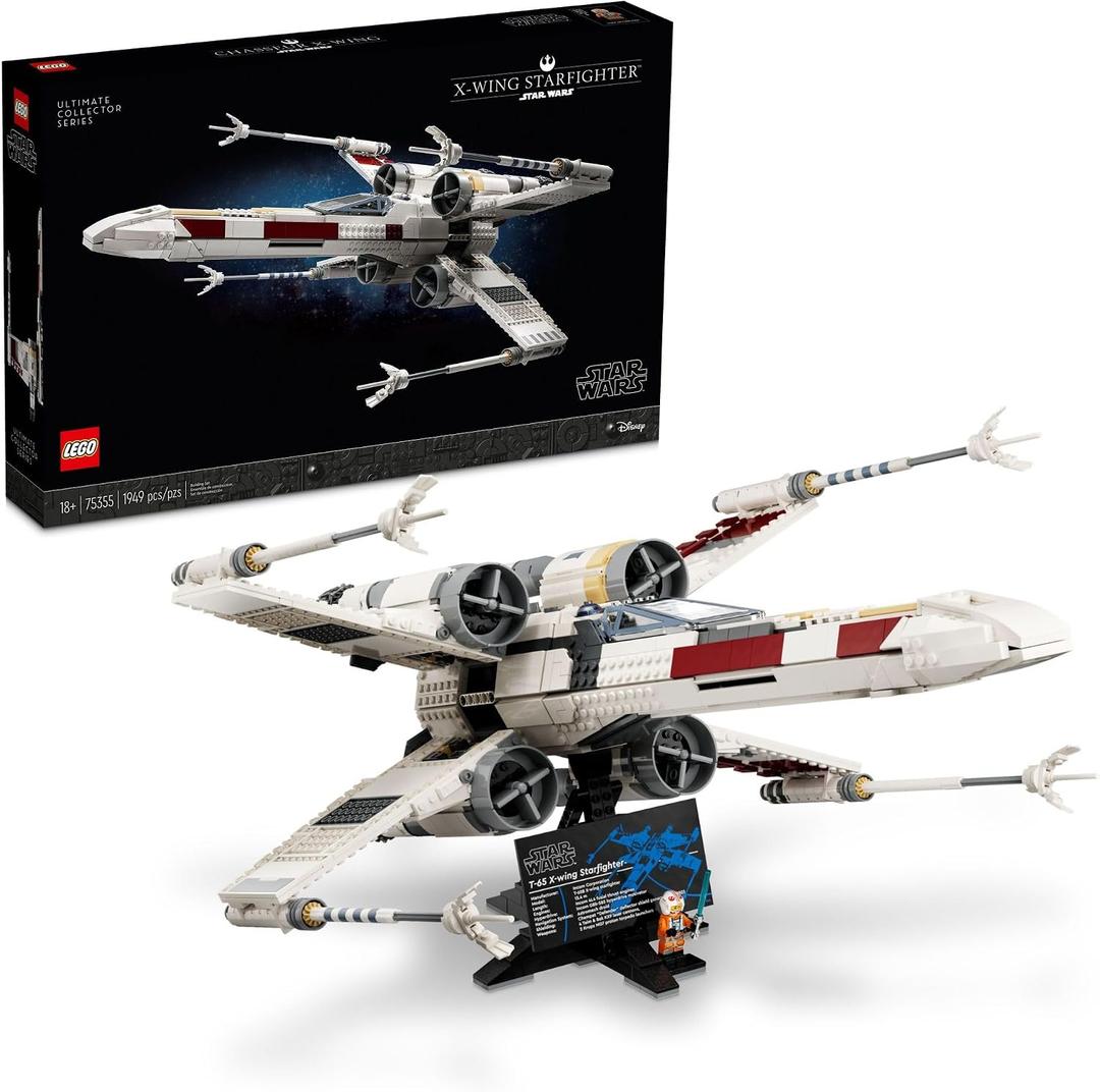 LEGO Star Wars Ultimate Collector Series X-Wing Starfighter Building Set for Adults, Star Wars Collectible for Build and Display with Luke Skywalker Minifigure, Fun Gift Idea for Fans, 75355