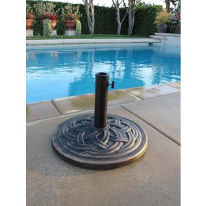 UBP18181-BR 18-Inch Cast Stone Umbrella Base, Made from Rust Free Composite Materials, Bronze Powder Coated Finish