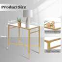 Gold End Table, Rectangle Side Table with Mirrored Top, Modern Metal End Tables, Small Narrow Side Tables for Living Room, Balcony, 22" L x 12.4" W x 24" D, Rectangular