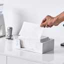 Marble White Napkin Holder for Bathroom, Countertop Paper Towel Dispenser for Kitchen, 10"L x 6"W for Multifold, C Fold, Trifold, Z Fold - Disposable Hand Towel Organizer, Guest Towels Holder