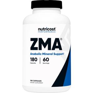 Nutricost ZMA 180 Capsules - Non-GMO and Gluten Free ZMA Supplement (180 Count (Pack of 1))