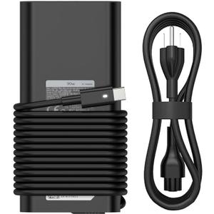 90W USB C Laptop Charger for Dell XPS 13 9365 9360 9370 XPS 15 9500 Latitude7389 7390 7400 3400 3500 5289 5300 2in1 DA90PM170 LA90PM170 Fast Charger Type C AC Adapter Power Cord (90W USB C)