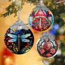 4 x Dragonfly Christmas Ornament - Hanging Tree Decoration - Suncatcher - Gifts for Dragonfly Lovers - Home Decor