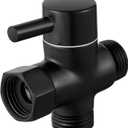 Sneatup Solid Brass 3-way G1/2 Shower Diverter (Matte Black)