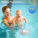 Blufree Floating Pool Speakers with Colorful Lights, IP68 Waterproof Bluetooth Speaker for Pool, Crystal Clear Sound Hot Tub Speaker for Pool, Spa and Outdoor