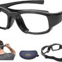 Sport Goggles Glasses Squash & Racquetball Goggles Basketball Glasses Adjustable Strap Resistant Impact (8035 Black)